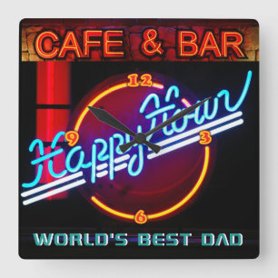 World's BEST DAD BAR CLOCK DEN MANCAVE NEON