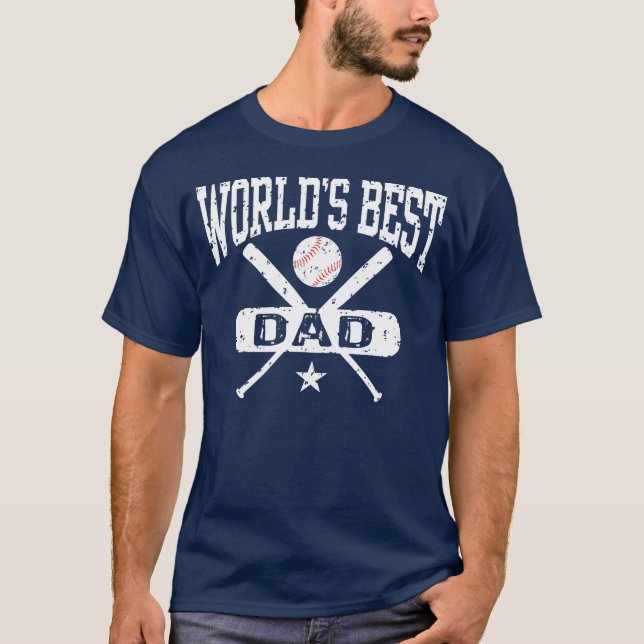 World's Best Dad Baseball T-Shirt (Front)