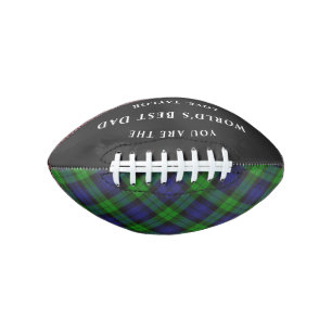 World's Best Dad Black Watch Tartan Plaid Football