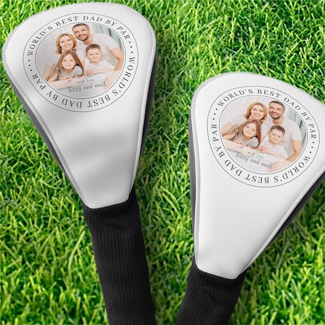 World's Best Dad By Par Classic Simple Photo Golf Head Cover (Creator Uploaded)