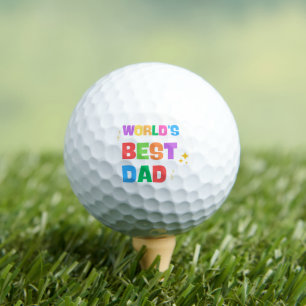 World's Best Dad Colourful Golf Balls