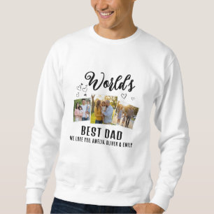 World's Best Dad Custom 3 Photo Collage Sweatshirt
