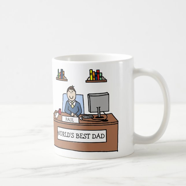 World's Best Dad- custom cartoon mug (Right)