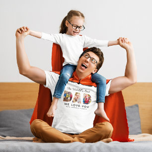 Worlds Best Dad Custom Family Photo Collage T-Shirt