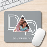 World's Best Dad Custom Father's Day Photo Mouse Pad<br><div class="desc">This World's Best Dad Photo Mouse pad is decorated with the word DAD in white typography on a grey background.
Easily customizable with your photo.
Makes a perfect Father's Day gift.</div>