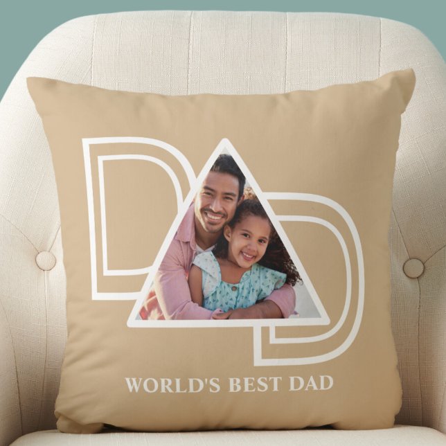 World's Best Dad Custom Photo  Throw Pillow (Creator Uploaded)