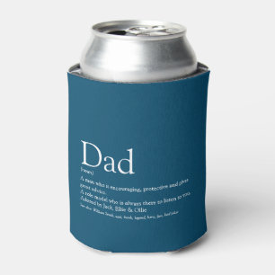 World's Best Dad Daddy Father Definition Fun Blue Can Cooler