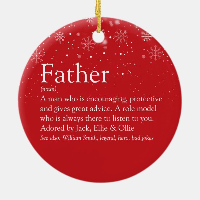 World's Best Dad Daddy Father Definition Photo Ceramic Ornament (Back)