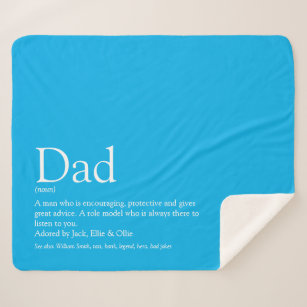 World's Best Dad Daddy Father Definition Sky Blue Sherpa Blanket