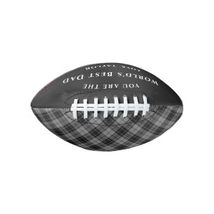 World's Best Dad Douglas Grey Tartan Plaid Football