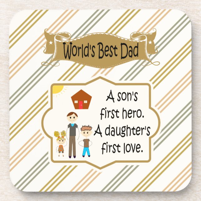 World's Best Dad Drink Coasters (Front)