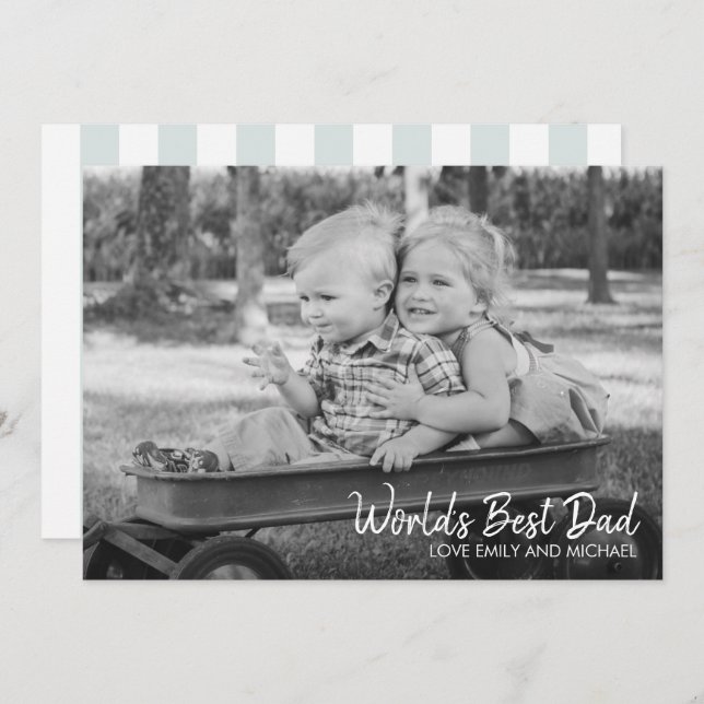 World's Best Dad Father's Day Photo Card (Front/Back)