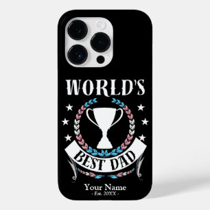 Worlds Best Dad Father's Day Trans Flag Colours Case-Mate iPhone 14 Pro Case