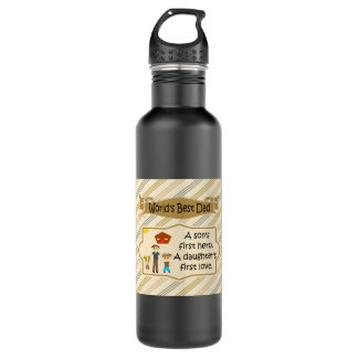 Worlds Best Dad First Hero First Love 710 Ml Water Bottle