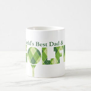 World's Best Dad & Golfer fun golfing green mug