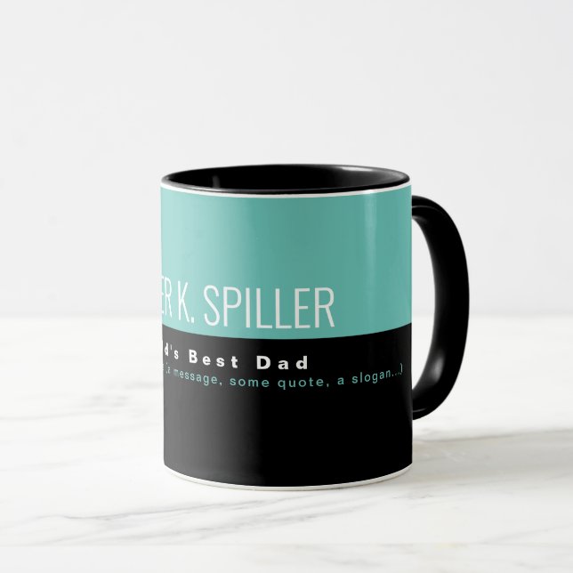 World's Best Dad Half-Blue Half-Black Mug (Front Right)