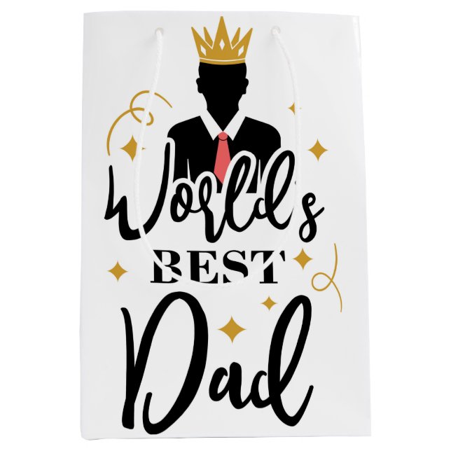 Worlds Best Dad  Medium Gift Bag (Front)