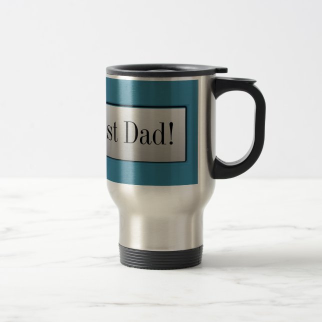 World's Best Dad! Metal Nameplate Mug (Right)