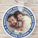 World's Best Dad Modern Custom Photo Keychain<br><div class="desc">This simple and modern design is composed of serif typography and add a custom photo.</div>