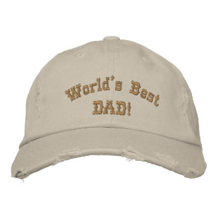 Worlds Best Dad Monogrammed Birthday Fathers Day Embroidered Hat