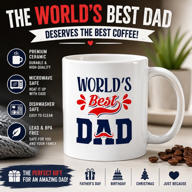 World's Best Dad Mug Father's Day Gift Funny Coffe (Creator Uploaded)