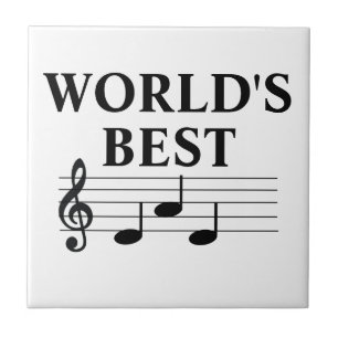World's Best Dad Musician Music Note Treble Clef Tile