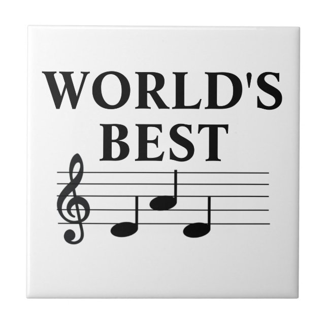 World's Best Dad Musician Music Note Treble Clef   Tile (Front)