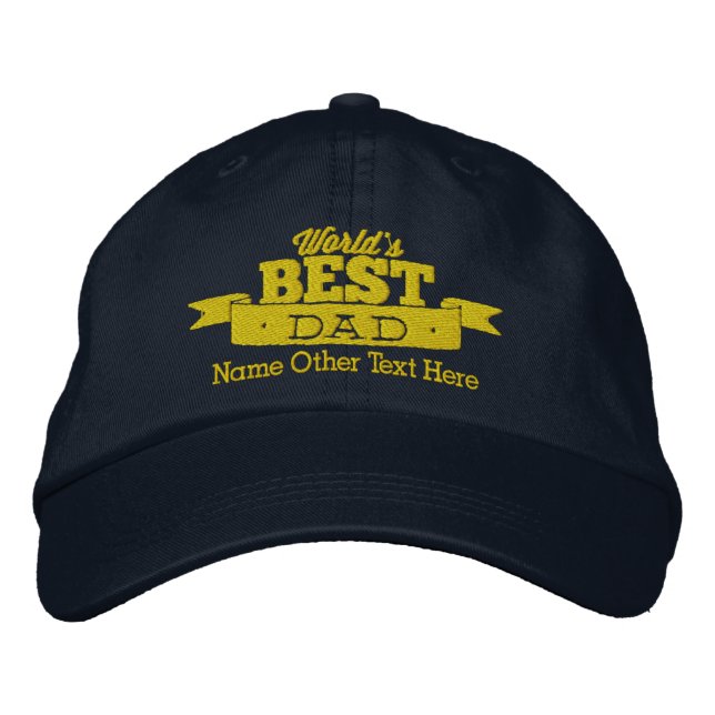 Worlds best dad personalized embroidered hat (Front)