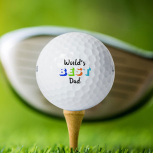 World's Best Dad Personalized Retro Typography Golf Balls