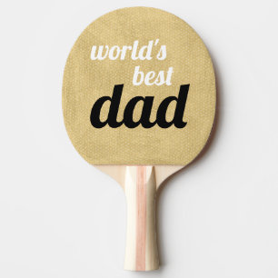 World's Best Dad Personalized Script Gold Ping Pong Paddle