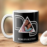 World's Best Dad Photo Black Coffee Mug<br><div class="desc">This World's Best Dad Photo Mug is decorated with the word DAD in white typography on a black background.
Easily customizable with your photo.
Makes a perfect gift for Dad.</div>