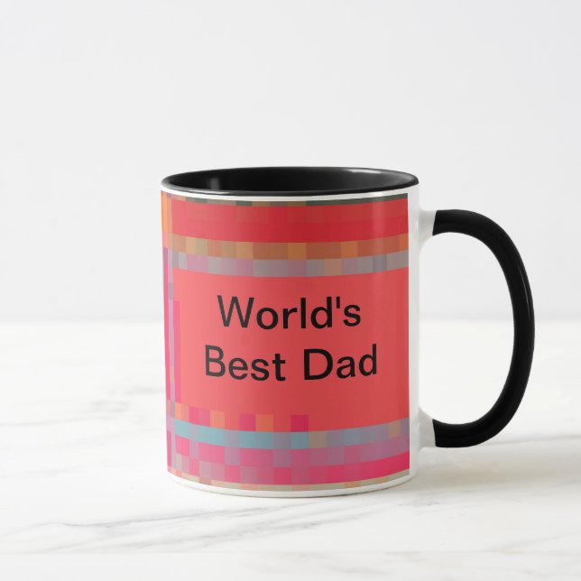 World's Best Dad, Pixel Plaid Mug (Right)