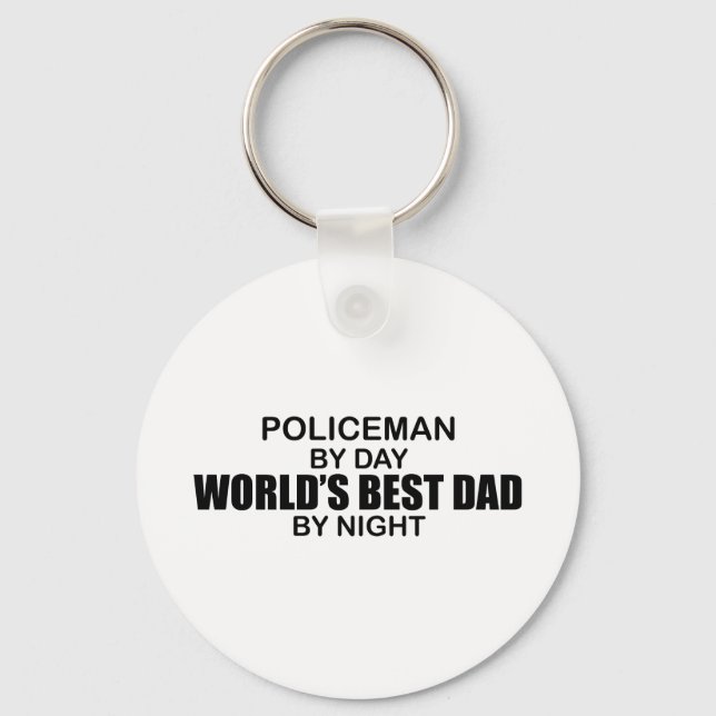 World's Best Dad - Policeman Keychain (Front)