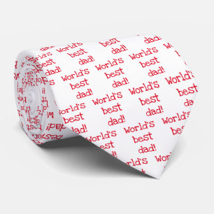 World's Best dad!   Red Heart - Father's day Tie