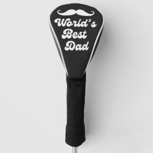 worlds best dad, retro fathers day black & white golf head cover