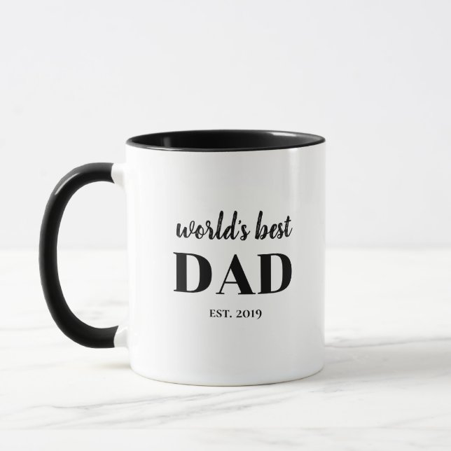 Worlds Best Dad Simple Practical Fathers Day Gift  Mug (Left)