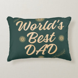 World's Best Dad  Simple Typography Fathers Accent Pillow