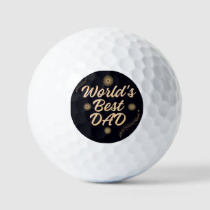 World's Best Dad  Simple Typography Fathers Golf Balls