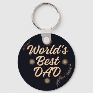World's Best Dad  Simple Typography Fathers Keychain