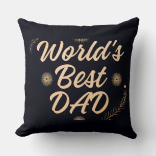 World's Best Dad  Simple Typography Fathers Throw Pillow
