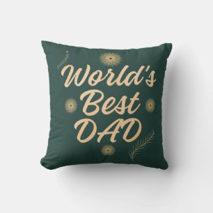 World's Best Dad  Simple Typography Fathers Throw Pillow