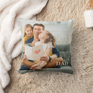 World's Best Dad Since 20XX Modern Photo  Throw Pillow