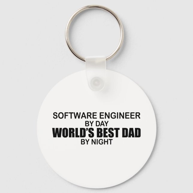 World's Best Dad - Software Engineer Keychain (Front)