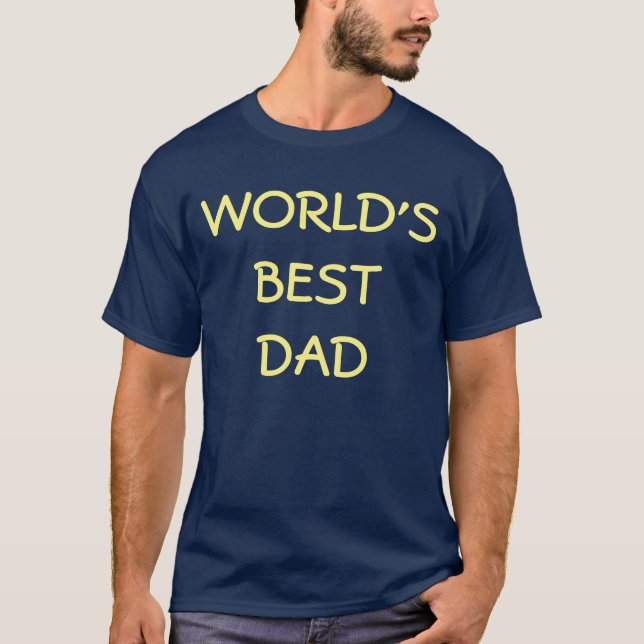 World's Best Dad T-Shirt - Navy Blue Colour Tees (Front)