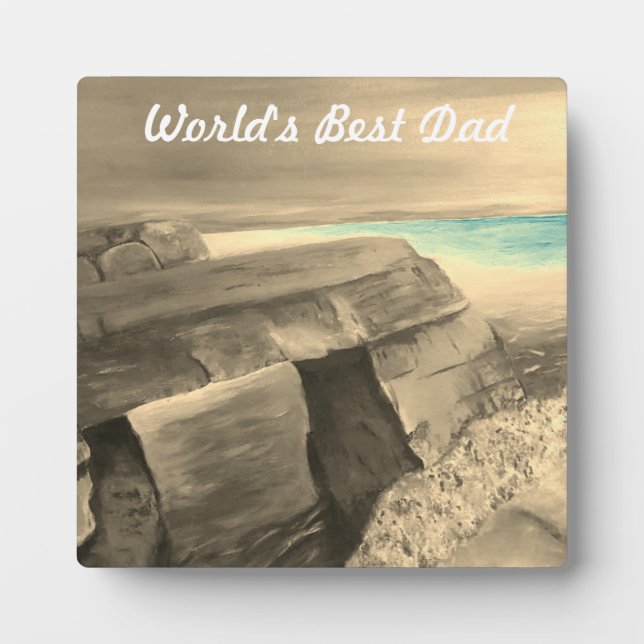 World's Best Dad Tabletop Plaque with Easel (Front)
