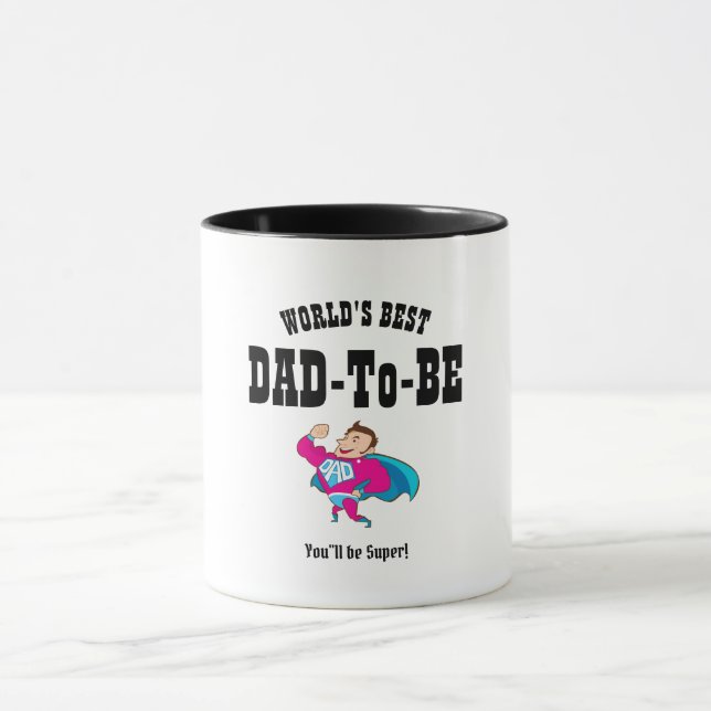Worlds BEST DAD-To-BE - Super HERO Customizable Mug (Center)