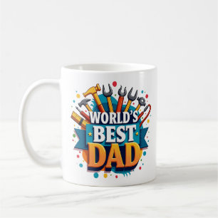 World's Best Dad Tools Colourful Father's Day Gift Coffee Mug