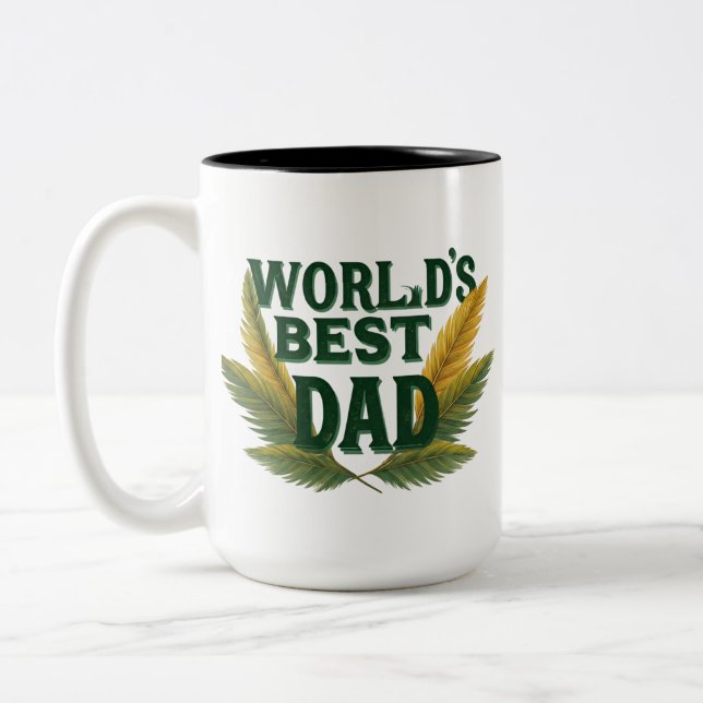  "World's Best Dad" Two-Tone Mug (15 oz) (Left)