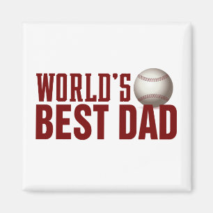 World's Best Dad Typography Baseball   Magnet