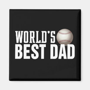 World's Best Dad Typography Baseball   Magnet